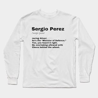 Sergio Perez F1 T-shirt, Formula 1, dictionary definition Long Sleeve T-Shirt